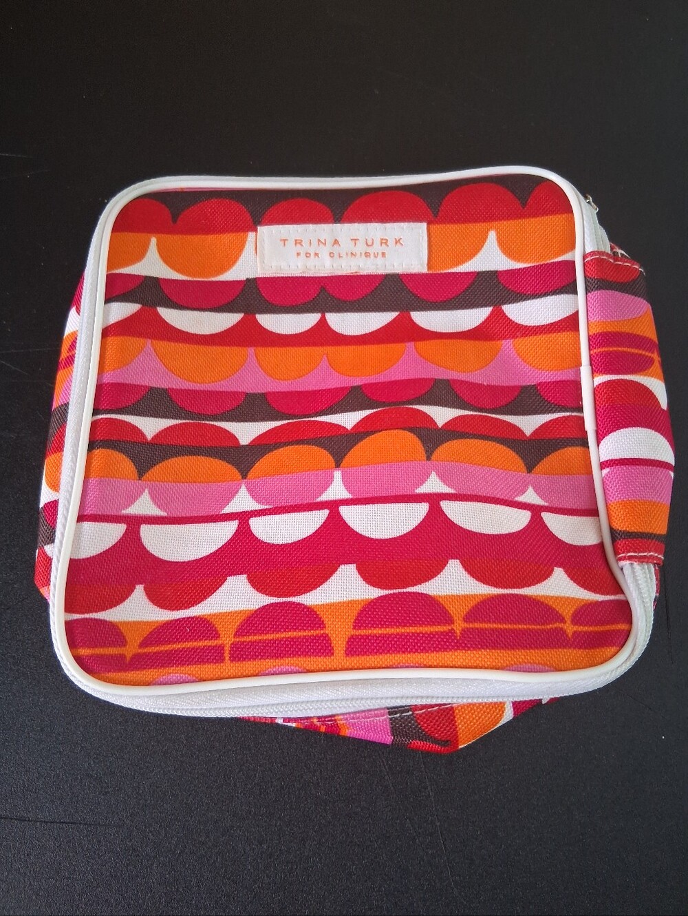 Trina Turk Pink & Orange Patterned Cosmetic Bag